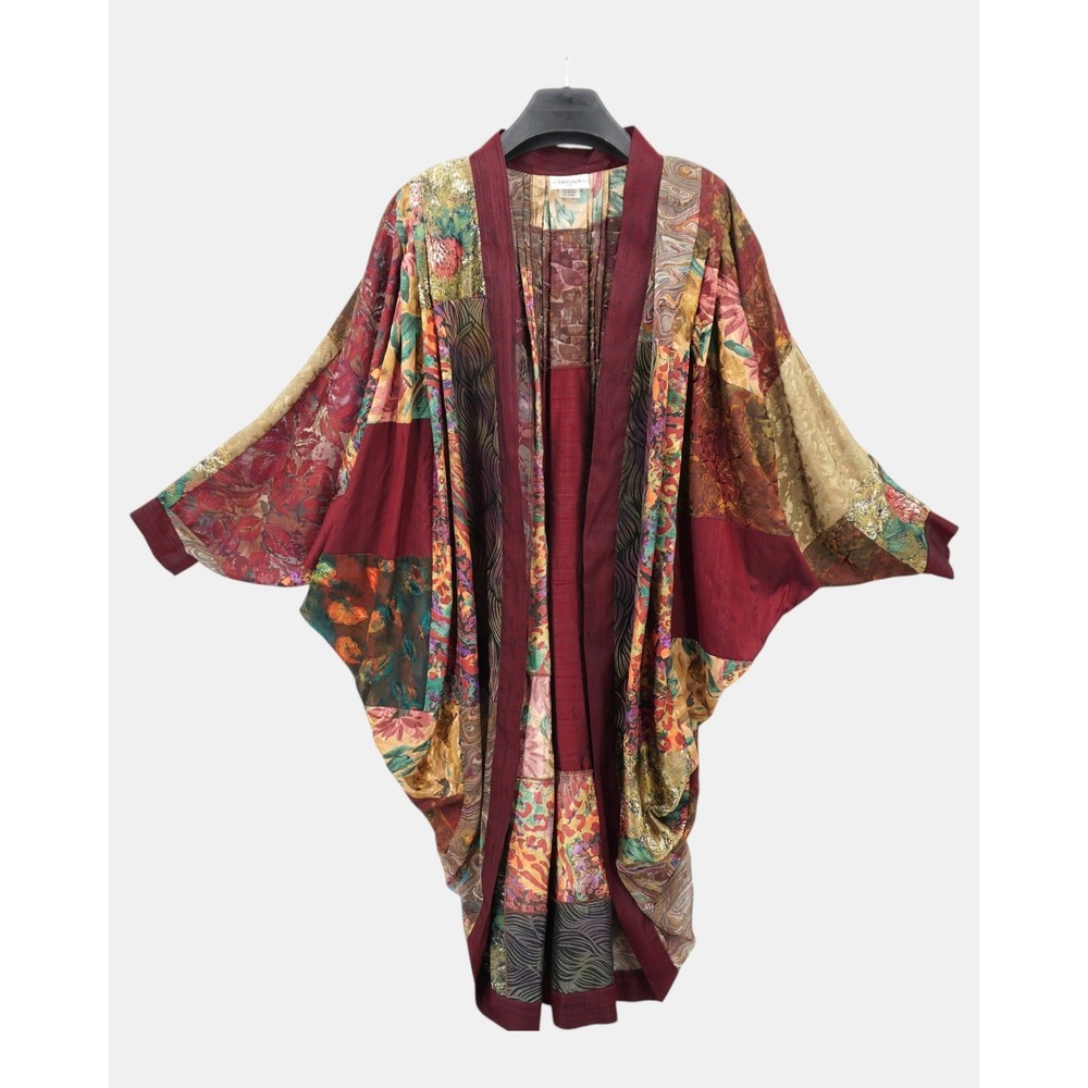 Vintage Maggie Shepherd Patchwork Silk Blend Kimono Jacket Made in Australia M